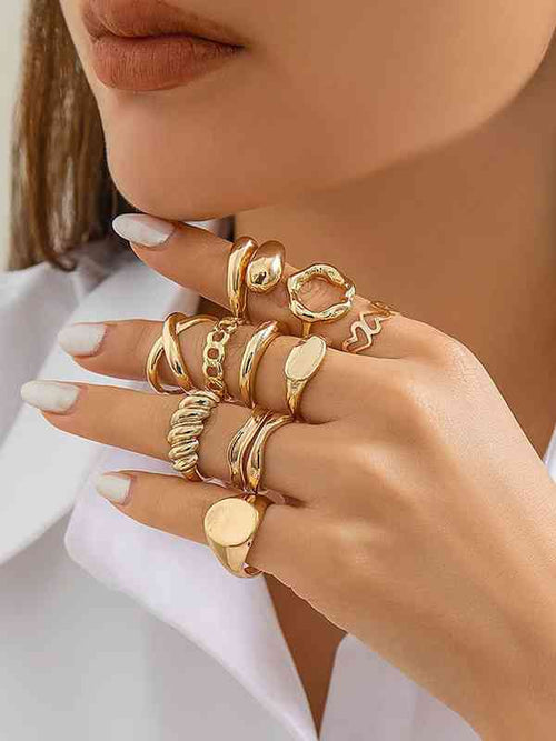 3pcs Stainless Steel Minimalist  Water Drop Open Rings, Suitable For Women's Daily & Party Wear