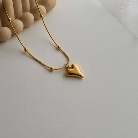 gold plated heart necklace